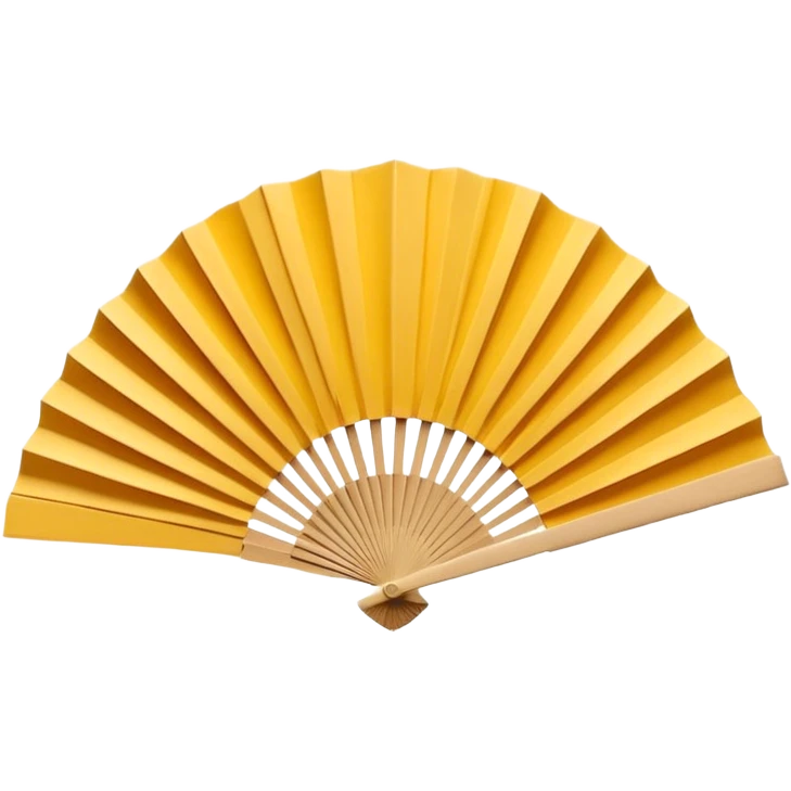 3D render of Paper Fan entirely of folded origami paper, sharp creases, cardboard texture, matte finish, visible paper grain, craft aesthetic,emoji style, isolated on white background --v 6.0 emoji