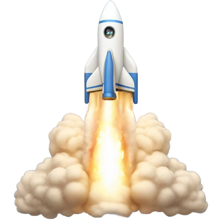 Rocket ship blasting off  emoji