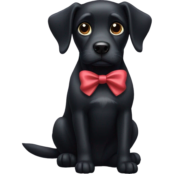 black dog with a bow emoji