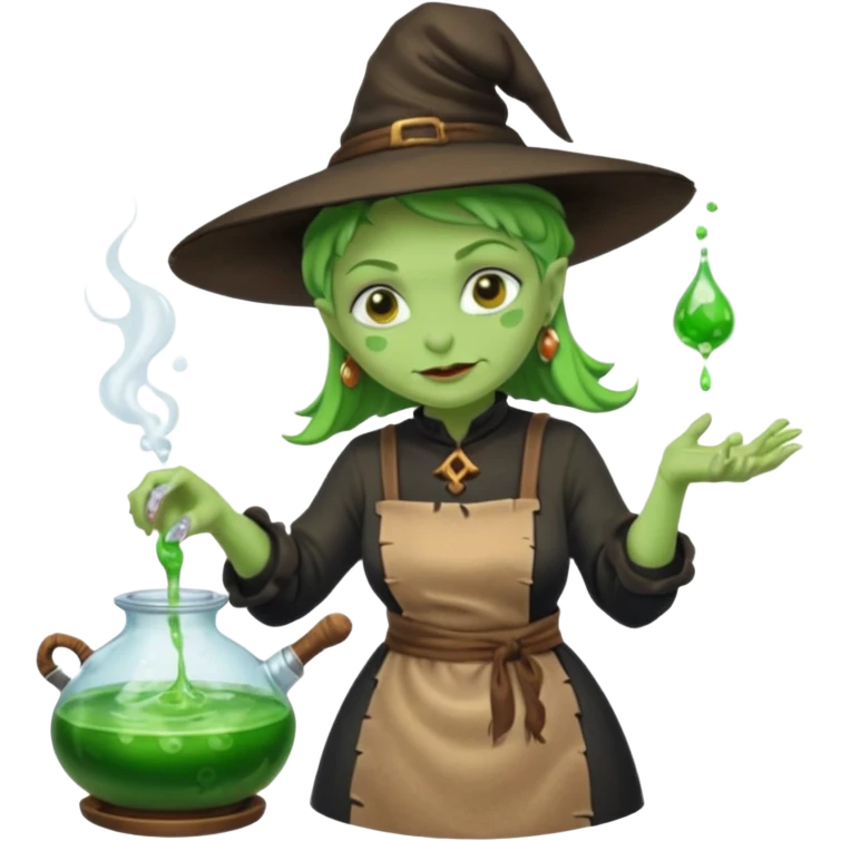 green witch cooking potion emoji