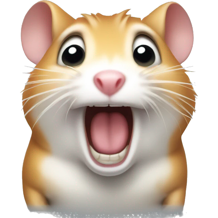 screaming hamster holding face emoji