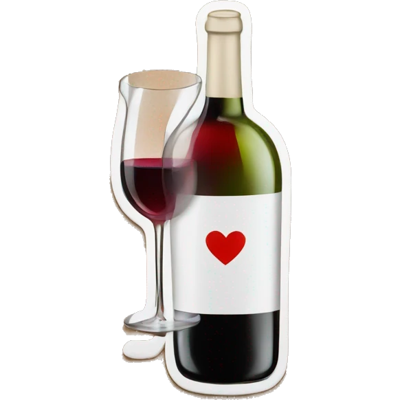 I love wine on a sign emoji