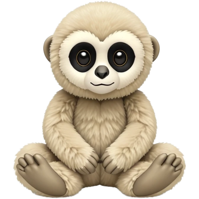 baby black lar gibbon jellycat stuffed animal plush, soft and cute, kawaii, tiny beady black eyes emoji