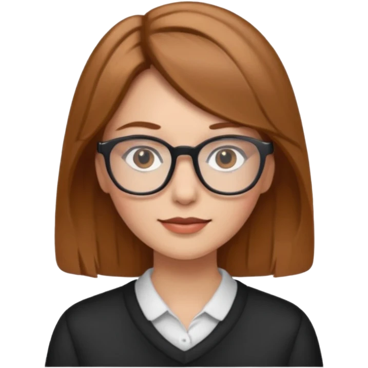 Woman with light brown hair and glasses emoji