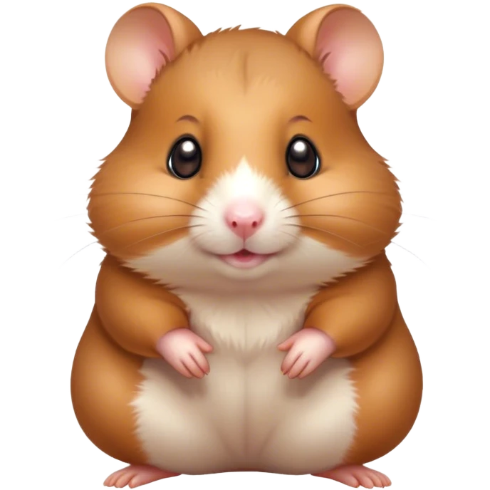 Cinematic Cute Brown Hamster Portrait Emoji, Head tilted playfully and inquisitively, featuring a glossy, rich brown fur with a delicate sheen, round, sparkling dark eyes filled with curiosity, Simplified yet irresistibly adorable features, highly detailed, glowing with a warm, friendly glow, high shine, affectionate and lively, stylized with a touch of whimsy, bright and endearing, soft glowing outline, capturing the essence of a mischievous yet loving hamster, so playful it feels like it could dash out of the screen and into your arms! emoji