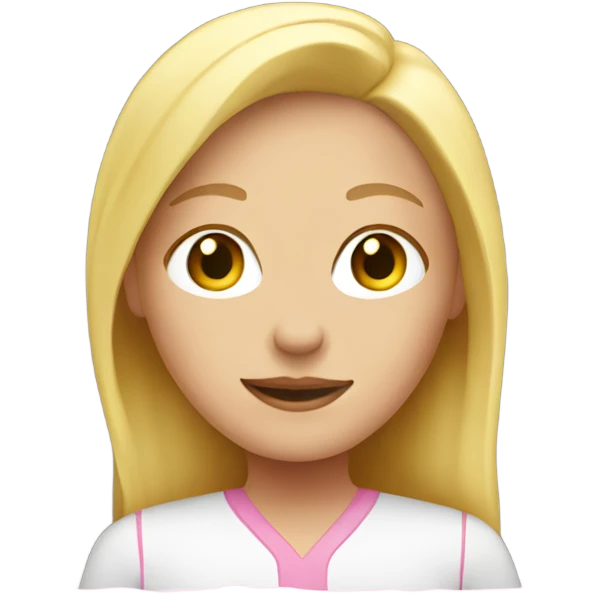 Blonde Girl on pink computer  emoji