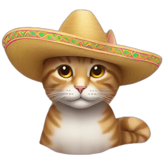 Cat with sombrero emoji