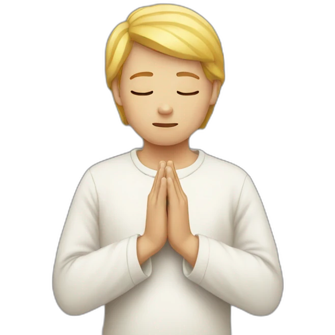White person praying emoji