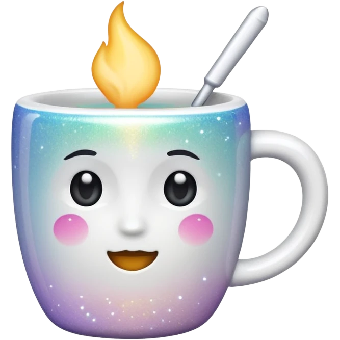 glitter white cup emoji
