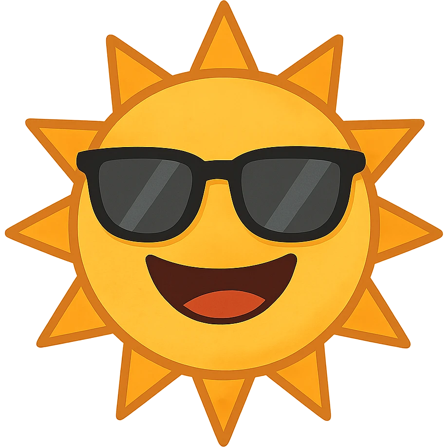 a smiling sun with sunglasses emoji