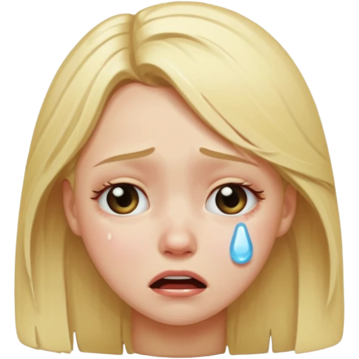 Blonde girl crying emoji