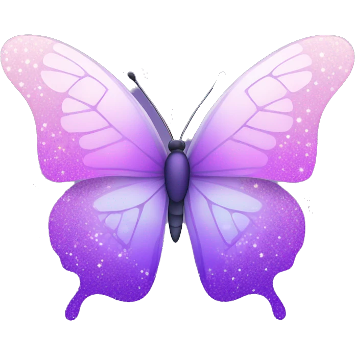 Sparkly Pastel purple-gradient butterfly emoji