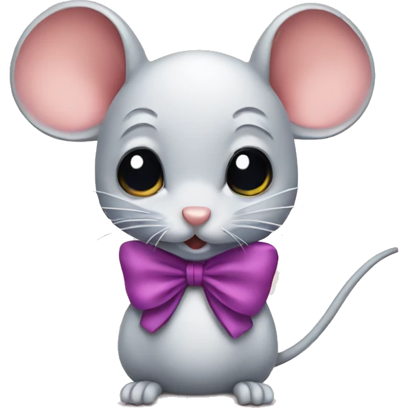 Mouse with bow emoji