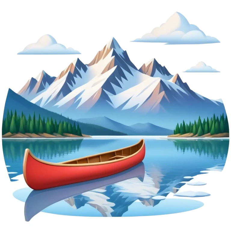 Canoe with mountains  emoji