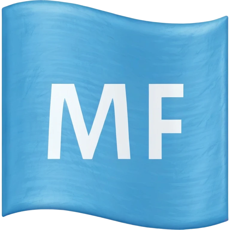 Light blue flag with the letters MFF emoji