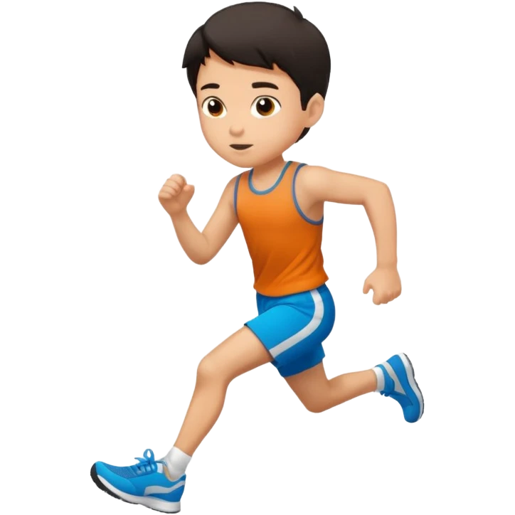 High resolution of ful body kid running  emoji