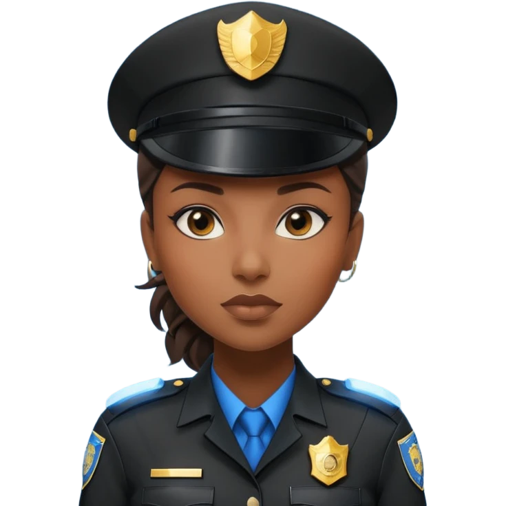futuristic black woman cop emoji