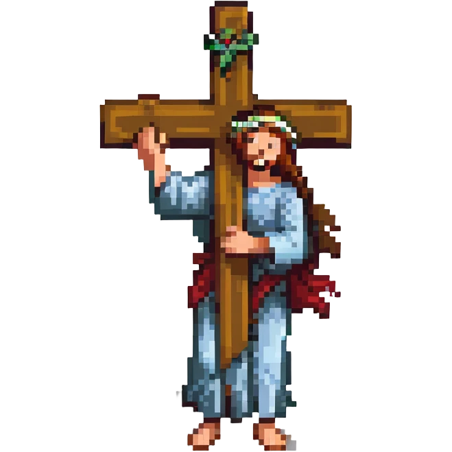 Jesus carrying the cross emoji