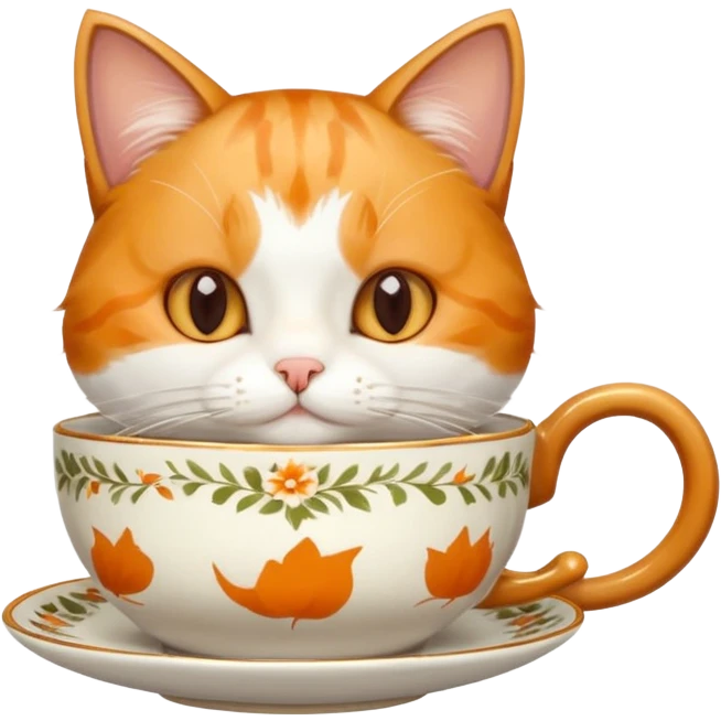 Çay içen kedi emoji