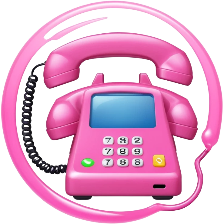 pink phone call \caller id bubble emoji