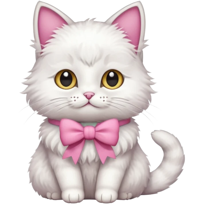 Cat with a pink bow emoji