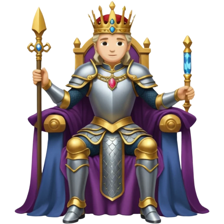 The Emperor tarot card emoji, inspired by Rider Waite Smith deck, regal figure on throne, concise, colorful emoji