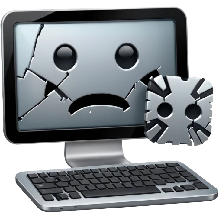 damaged computer emoji