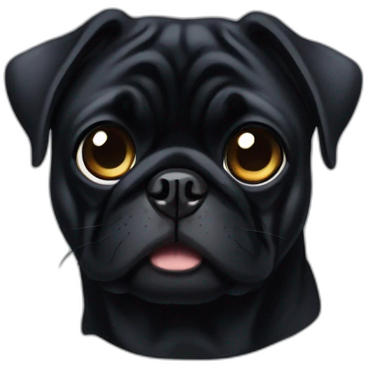 Black pug that lost an eye emoji