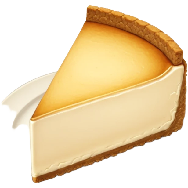 a sliced cheese cake on the white plate emoji
