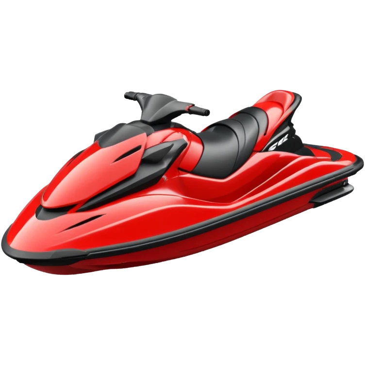 jet ski (red black and white) on the sea emoji