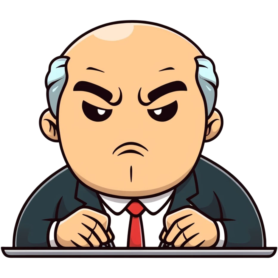 frustrated boss with bad ideas criticizing designer work emoji