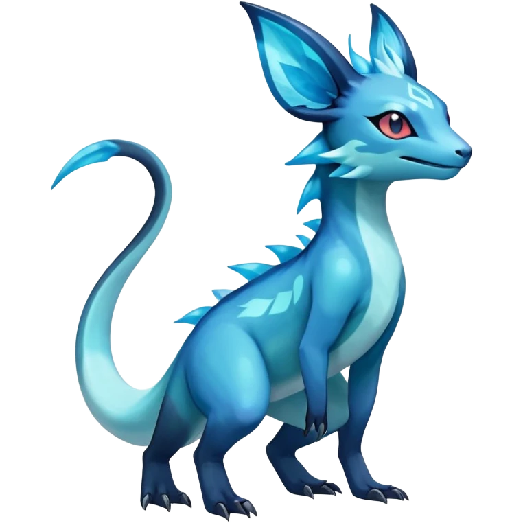 Colorful Iridescent Exotic Salandit-Aurorus-Glaceon-Fakémon-hybrid-creature (full body)  emoji