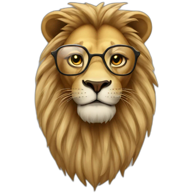 lion with thug glass emoji