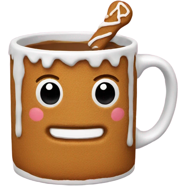 A gingerbread mug emoji