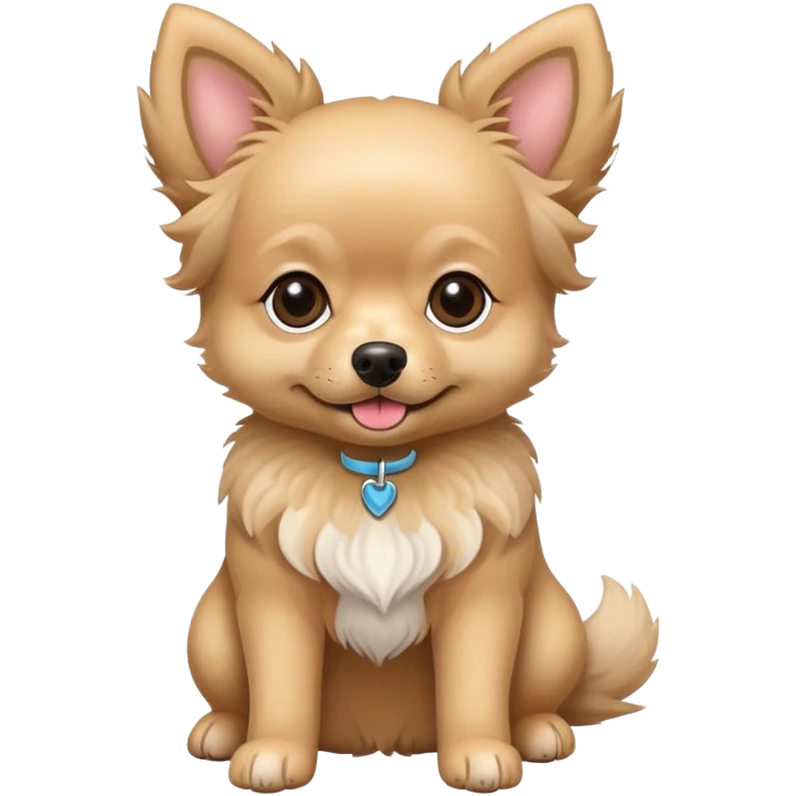 Pomeranian poodle chihuahua mix with less fur emoji
