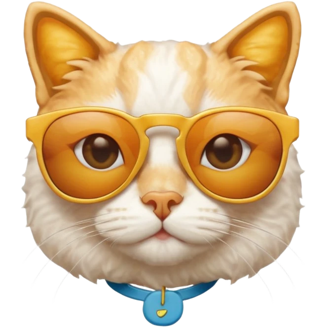 White Cat with sun glasses and this cat is made from nugget emoji