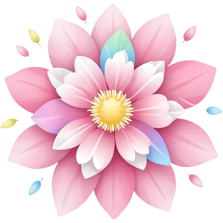 Cute Pastel pink and white Cherry Blossom Sakura Starburst Rainbow emoji