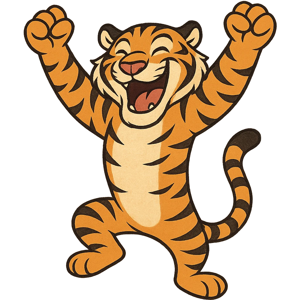 tiger celebrating, variation 8 emoji