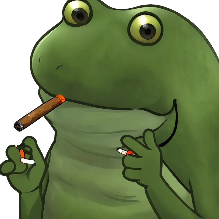 Frog smoking a Cuban cigar emoji