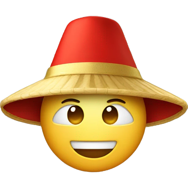 emoji with chinese hat emoji