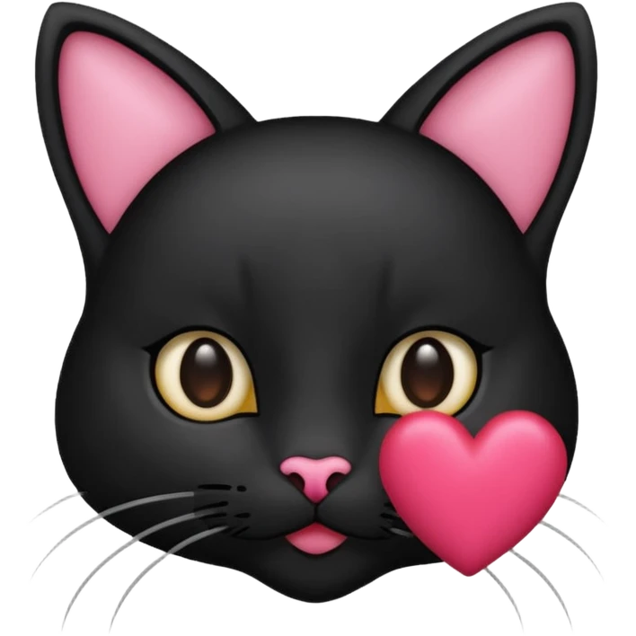 een zwarte kat met een hartje naast zijn hoofd emoji