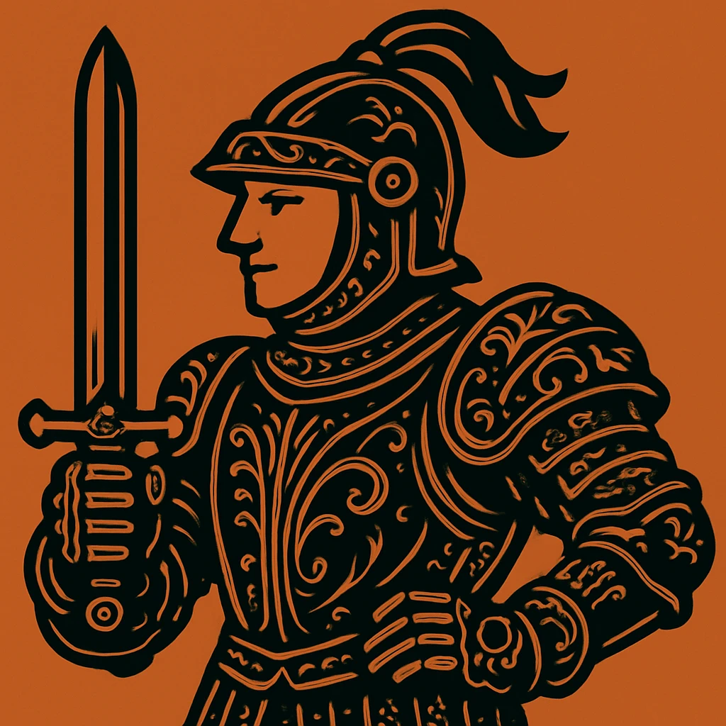 Add more detailed armor plates and engravings with bold lines, keep cartoon style. emoji