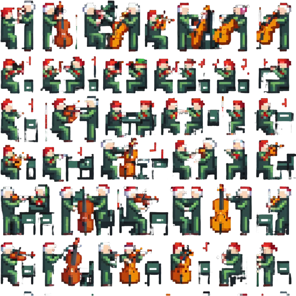 orchestra playing 12 Days of Christmas, festive emoji