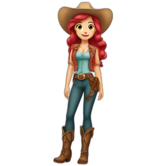 Ariel in western wear emoji