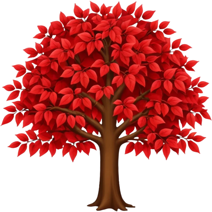 red leaves tree emoji