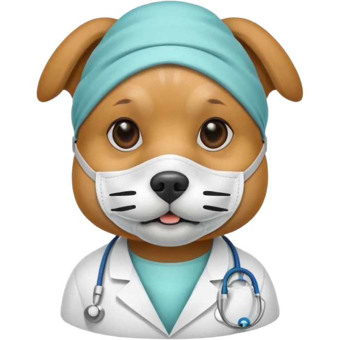 doctor dog Wearing Medical Mask emoji