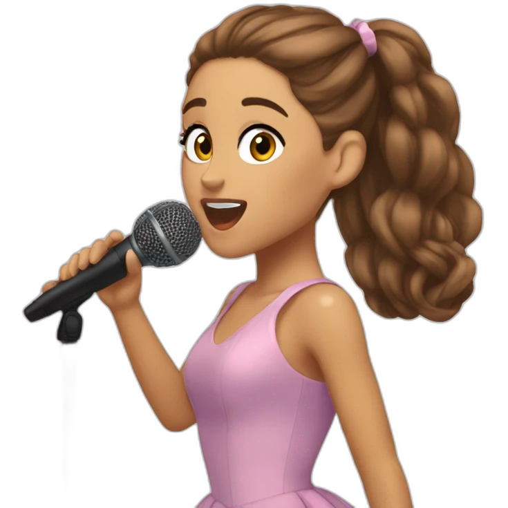 ariana-grande-singing-with-microphone emoji