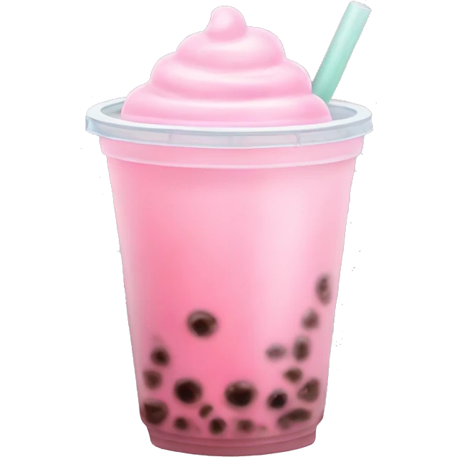 soft pink bubble tea  emoji