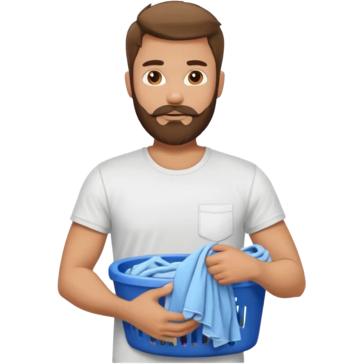 Bearded handsome man  doing laundry emoji