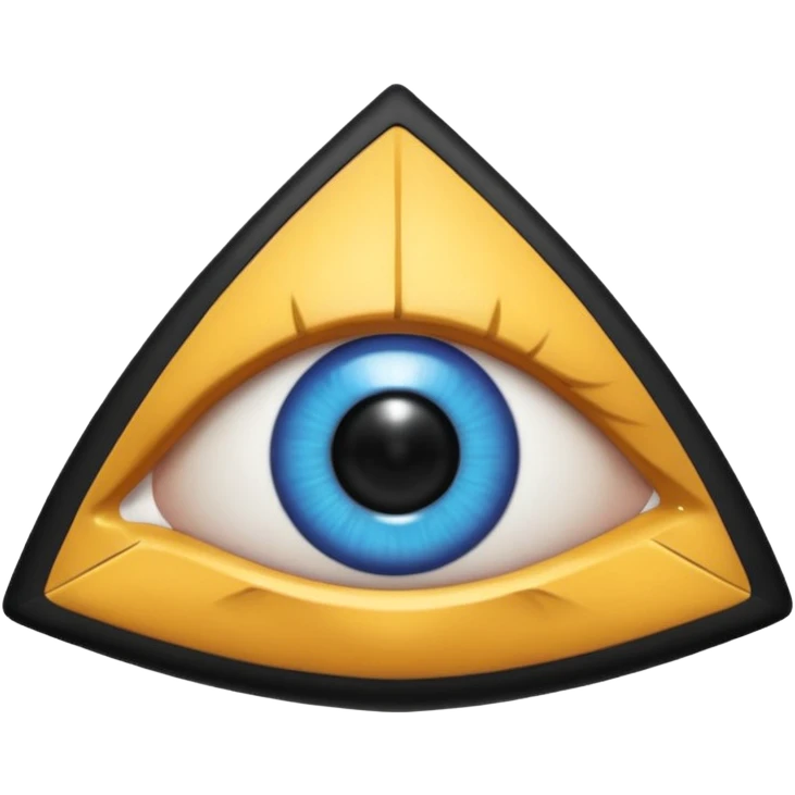 Un ojo atravesado en un triangulo emoji